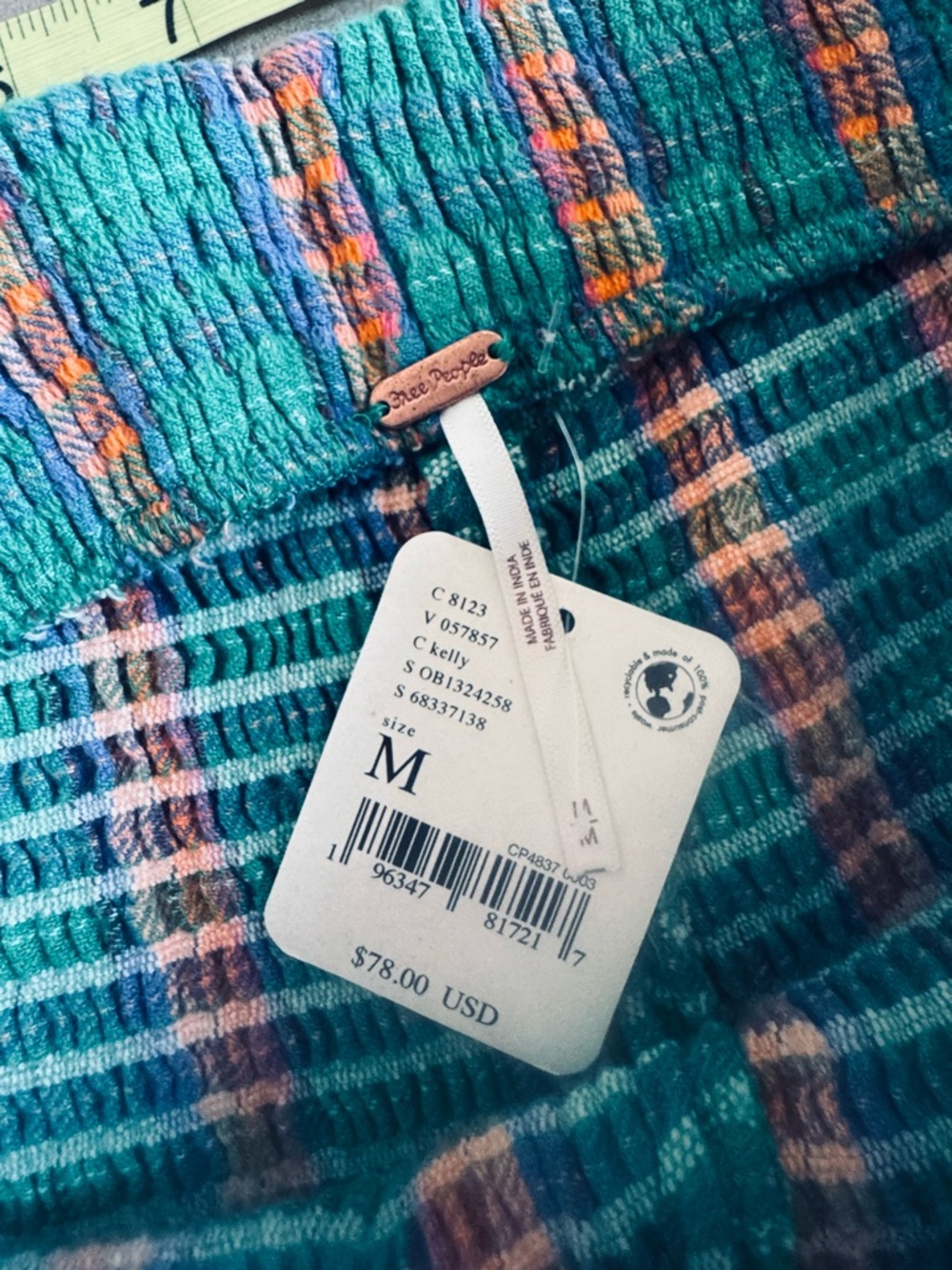 NWT Free People Fine Line High Rise Slim Flare Pants Medium Green Stretchy Med - Picture 8 of 11